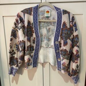 FARM Rio Women's Purple Floral Cardigan Sweater
